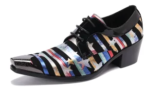 Men's Metal Tip Plain Toe Leather Western Shoes