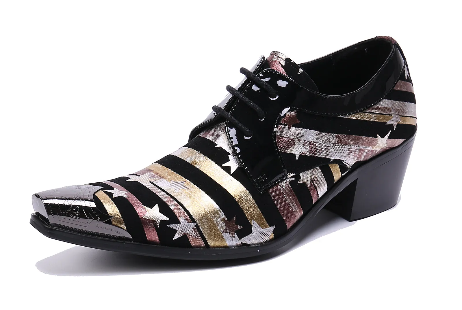 Men's Metal Tip Plain Toe Leather Western Shoes
