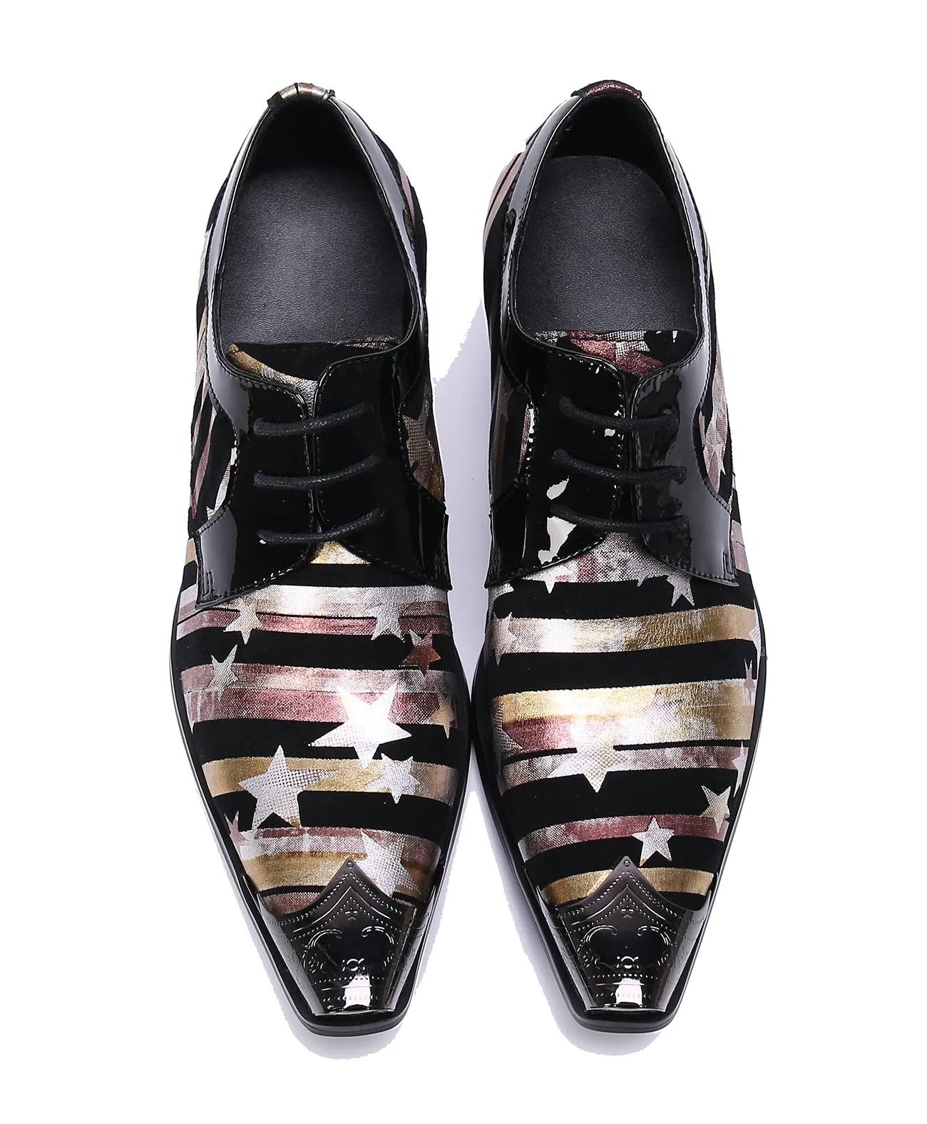 Men's Metal Tip Plain Toe Leather Western Shoes