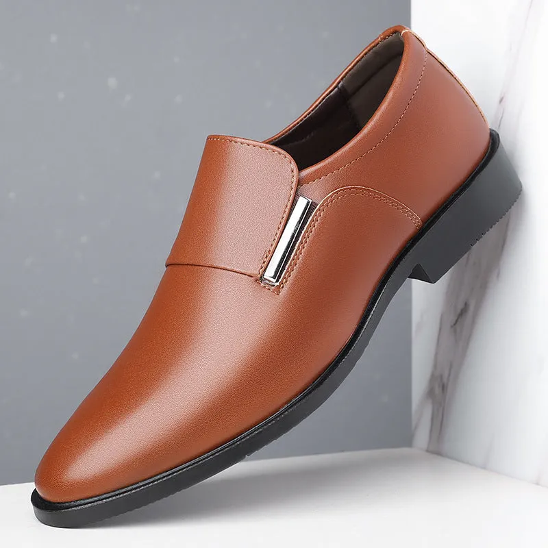 Men's Pointed-toe Slip-on Business Leather Shoes