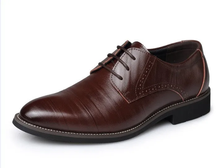 Men's Real Cowhide Leather Oxford Shoes Comfortable Insole Lacing Business Dress Shoes Man Wedding High Quality Shoes