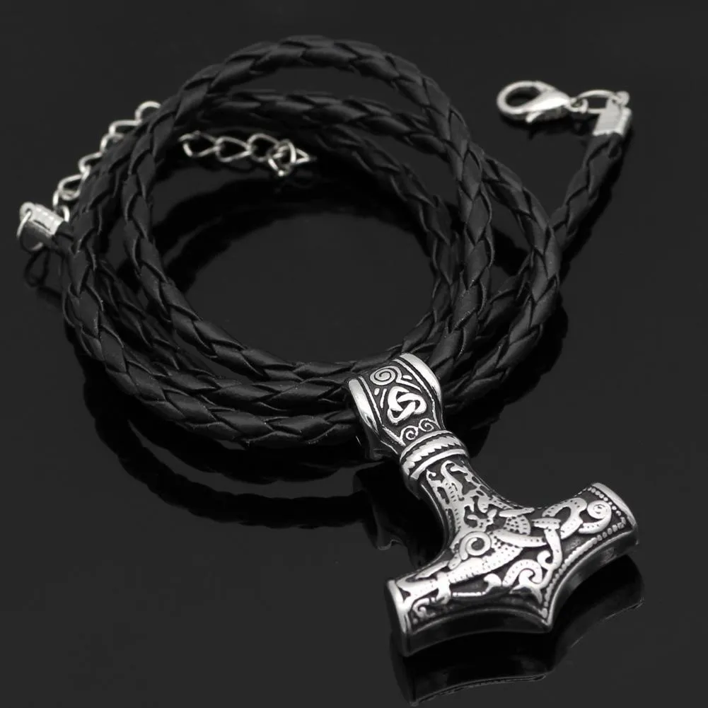 Mjolnir Necklace With Steel Or Leather Chain