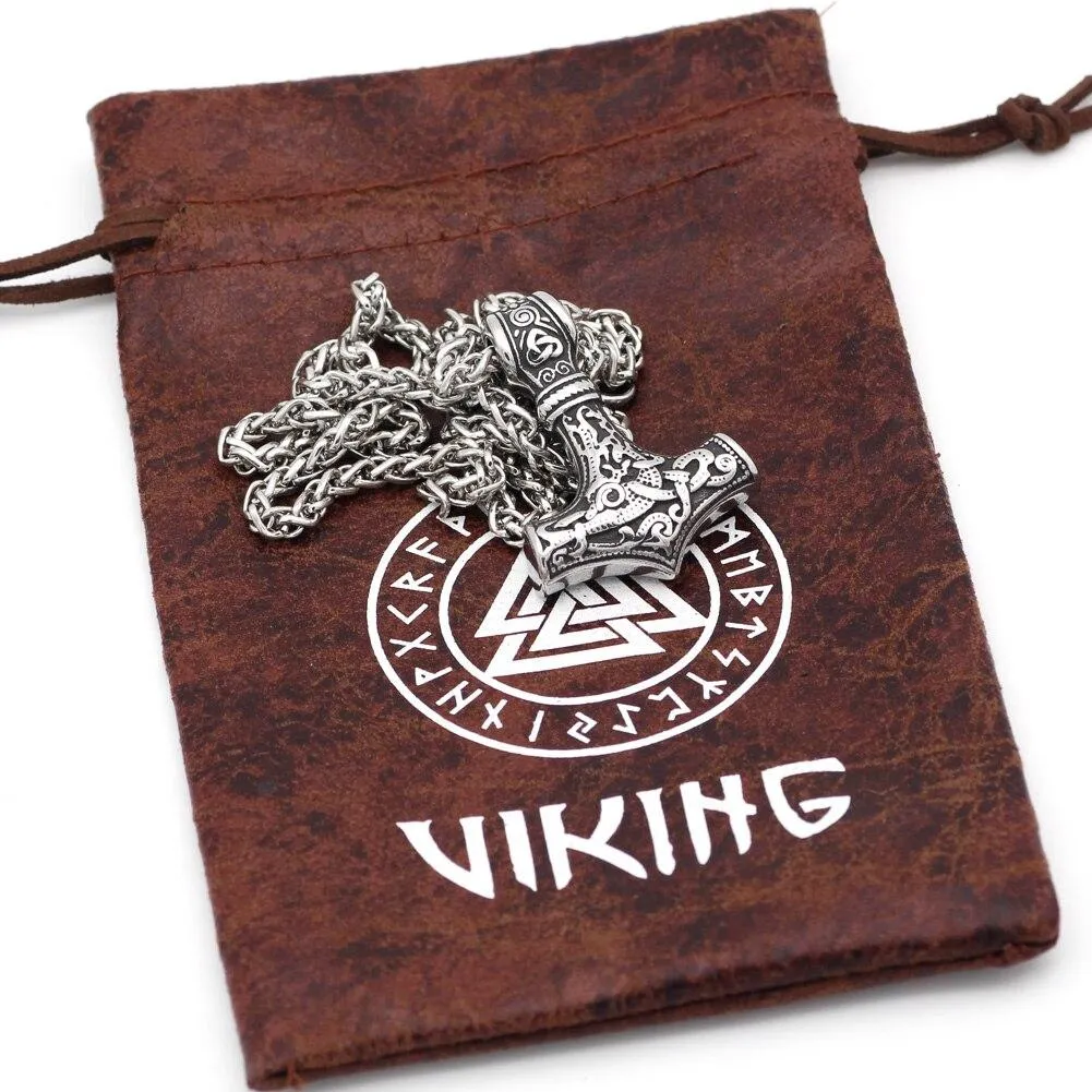 Mjolnir Necklace With Steel Or Leather Chain