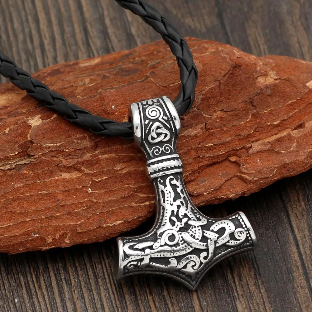 Mjolnir Necklace With Steel Or Leather Chain