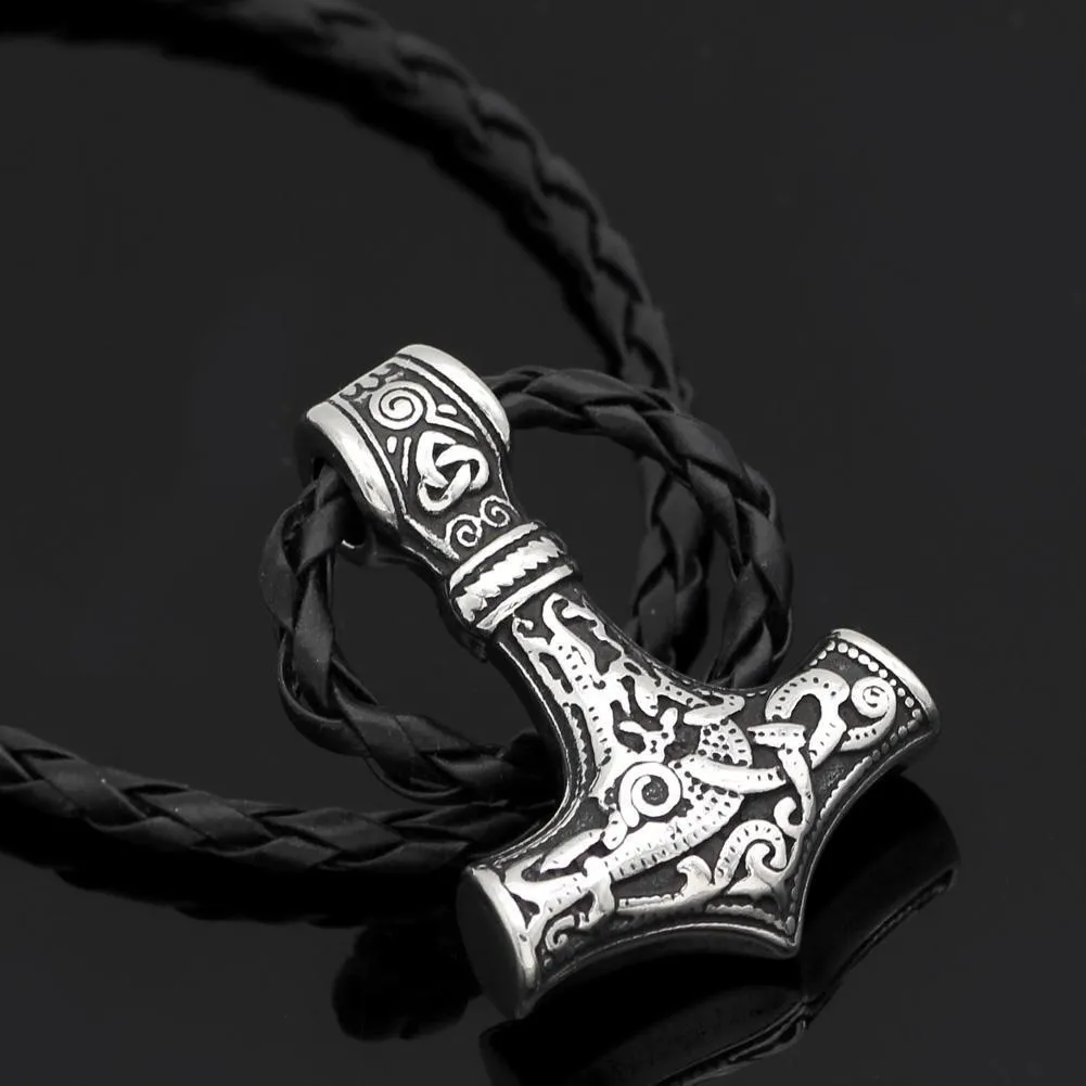 Mjolnir Necklace With Steel Or Leather Chain