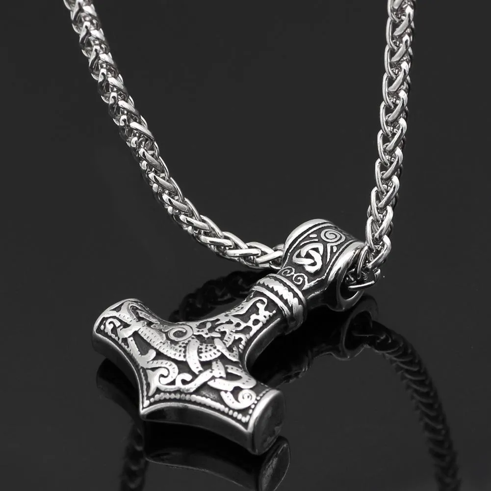 Mjolnir Necklace With Steel Or Leather Chain