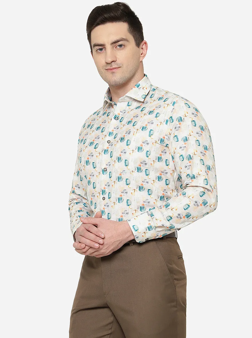 Multicolor Printed Slim Fit Party Wear Shirt | Greenfibre