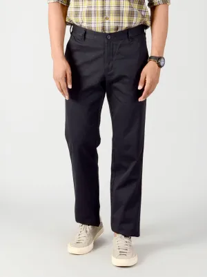 Navy Blue Solid Slim Fit Casual Trouser | Greenfibre