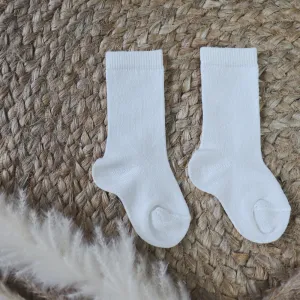 New In Meia Pata Plain Ivory Knee Socks