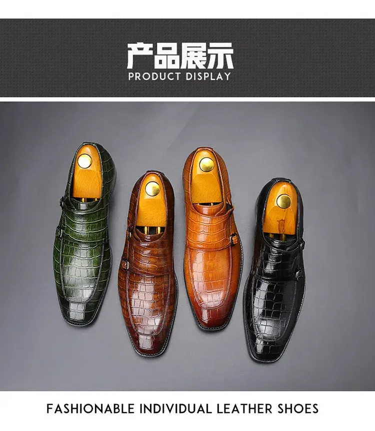 New Style Men's Italian Leather shoes – Square Toe Formal Dress Shoes for Weddings & Parties