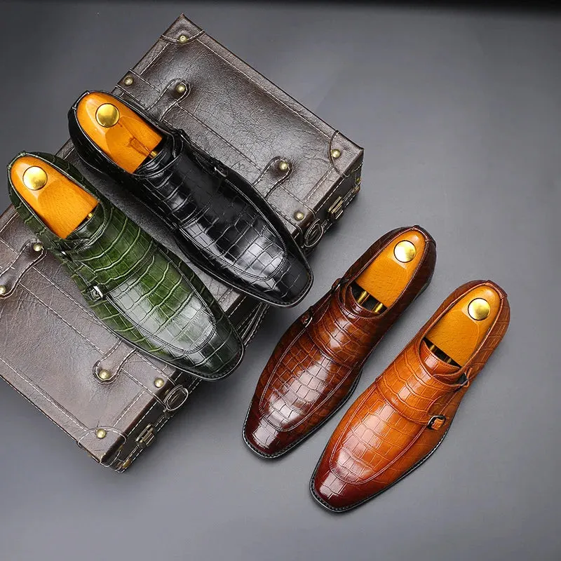 New Style Men's Italian Leather shoes – Square Toe Formal Dress Shoes for Weddings & Parties