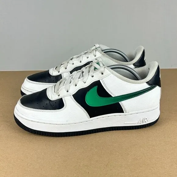 Nike Air Force 1 LV8 Leather Low Top Athletic Shoes Youth 7Y White Green Black