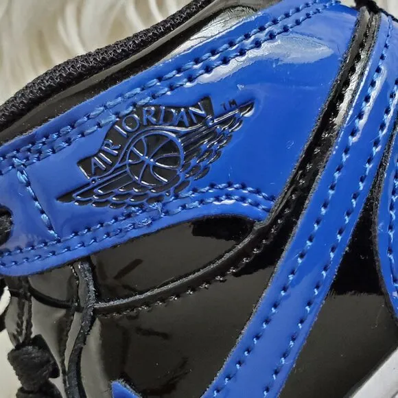 Nike Air Jordan Black/Blue Kid's 1 Retro High OG ‘Patent Bred’ SZ 10C