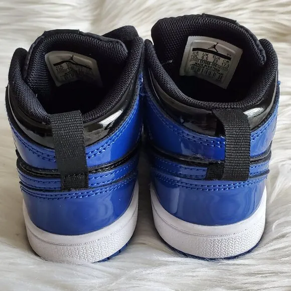 Nike Air Jordan Black/Blue Kid's 1 Retro High OG ‘Patent Bred’ SZ 10C