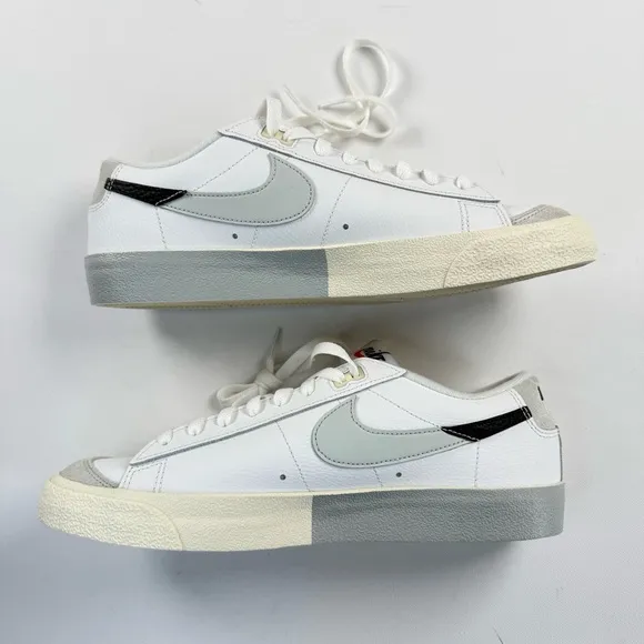 Nike Blazer Low '77 Split White Black Leather Sneakers Men's Size 10