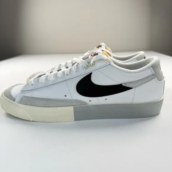Nike Blazer Low '77 Split White Black Leather Sneakers Men's Size 10