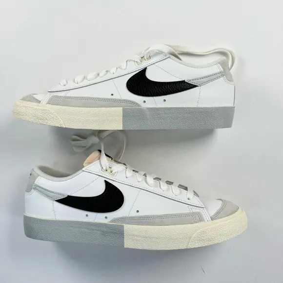 Nike Blazer Low '77 Split White Black Leather Sneakers Men's Size 10