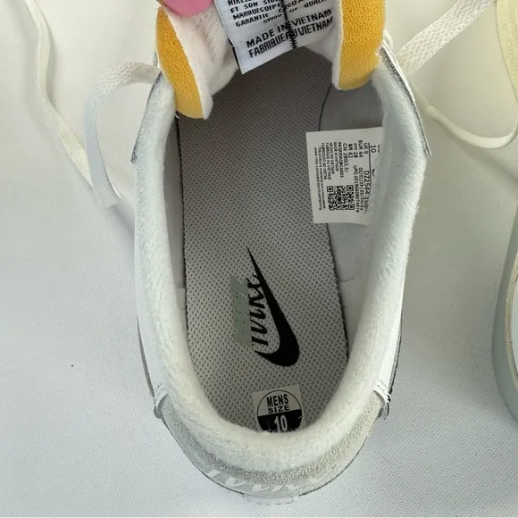 Nike Blazer Low '77 Split White Black Leather Sneakers Men's Size 10