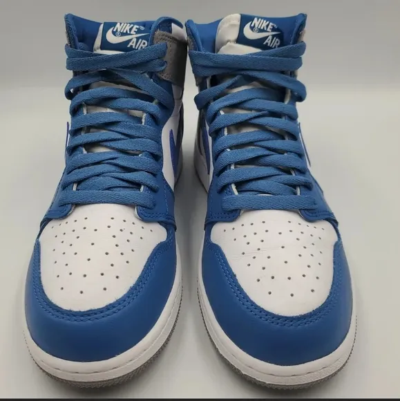 Nike Kid's Jordan 1 Retro High OG Shoes - True Blue / White / Cement Grey