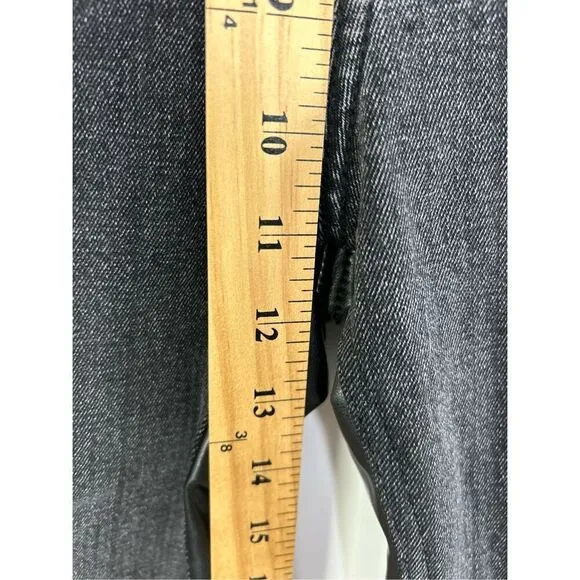 NWT Abercrombie Vegan Leather Ankle Straight Ultra High Rise Black Jeans 26 2 S