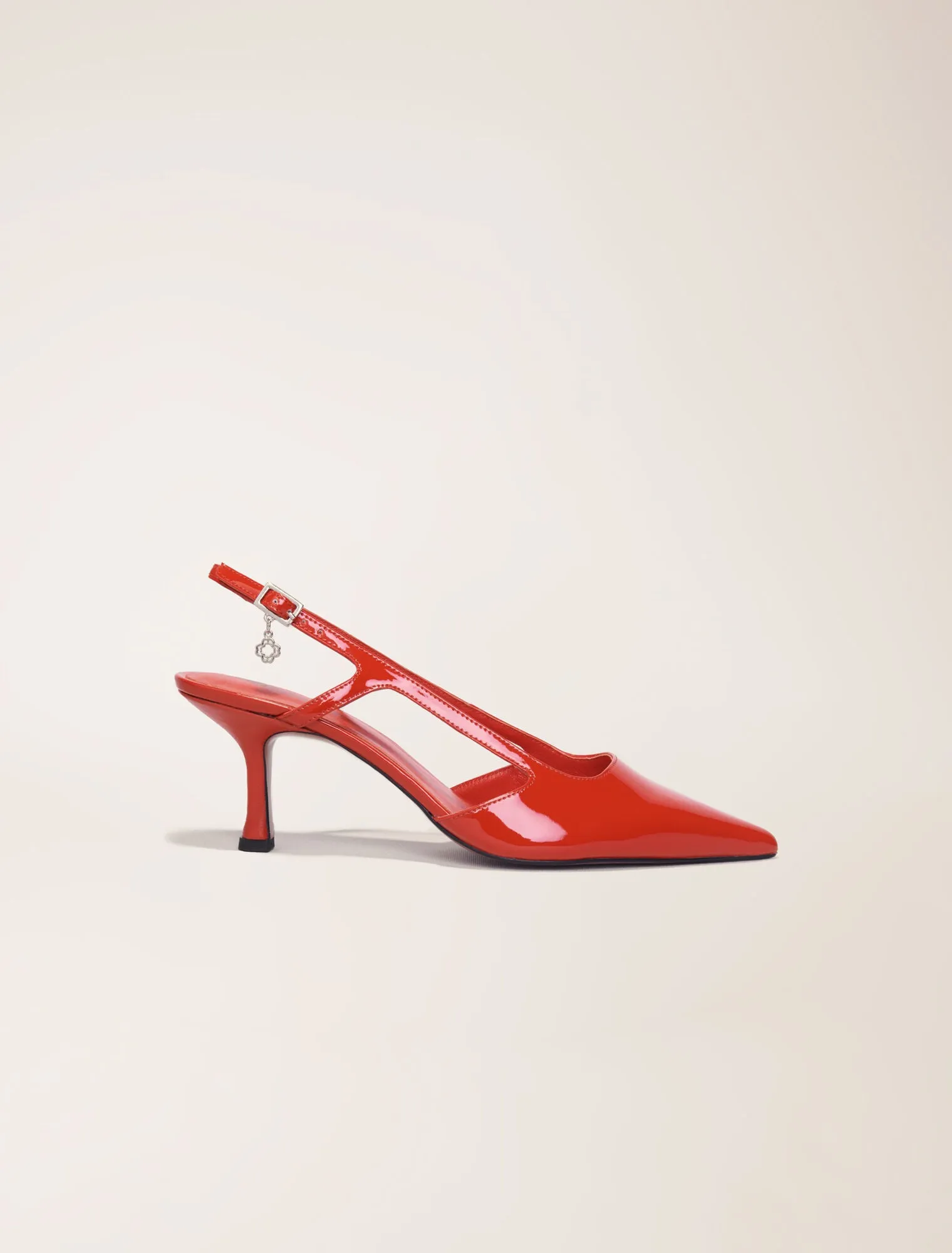 Patent leather slingback pumps