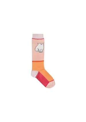 Pink & Peach Cat Socks