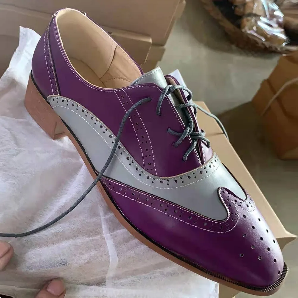 Pointed Toe Color Blocking Hollow Out Business Men Dress Shoes