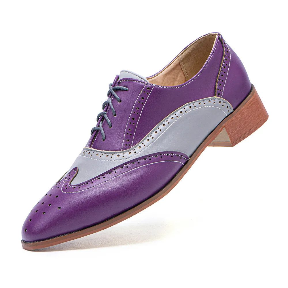 Pointed Toe Color Blocking Hollow Out Business Men Dress Shoes
