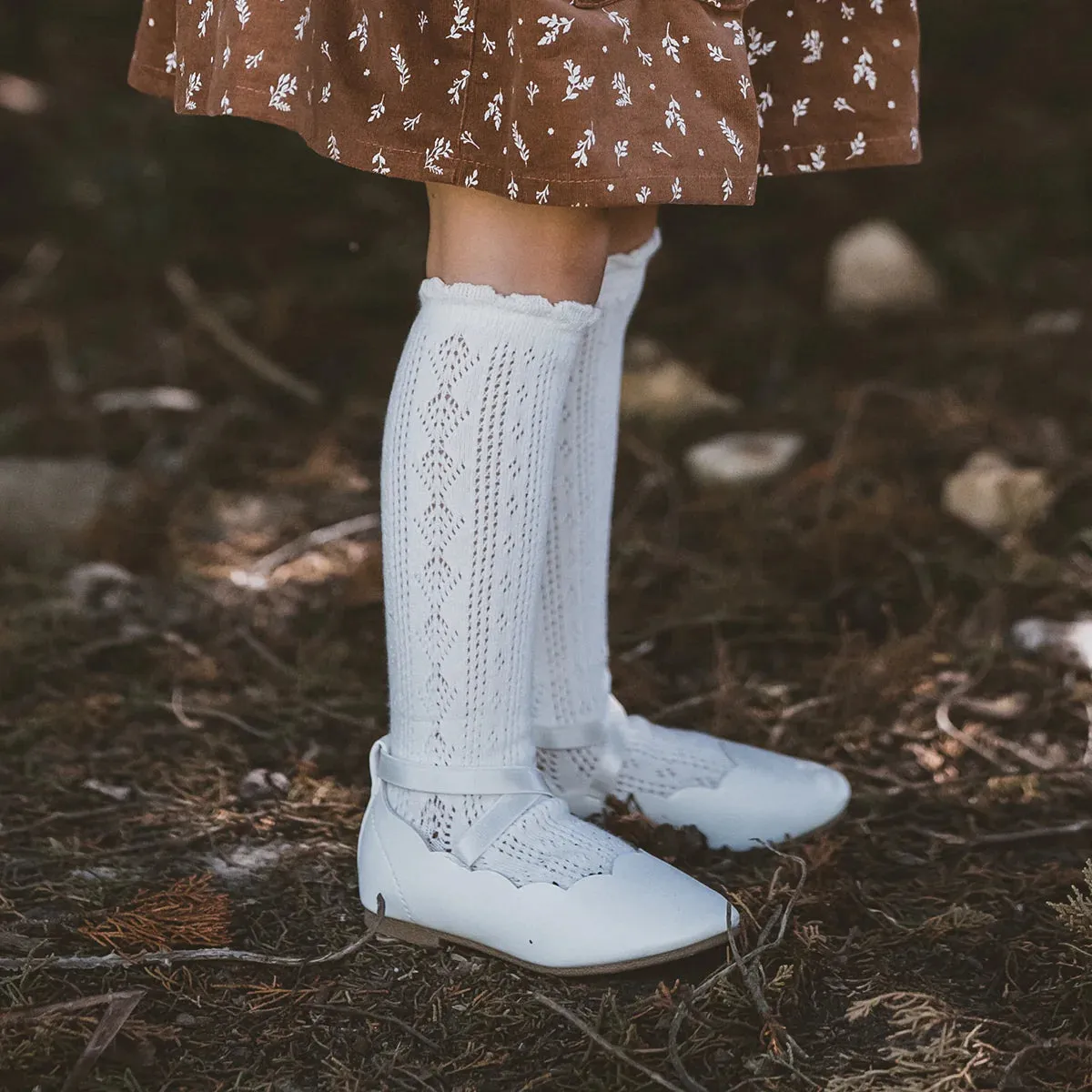 POINTELLE KNEE HIGH SOCKS - 3 COLOURS
