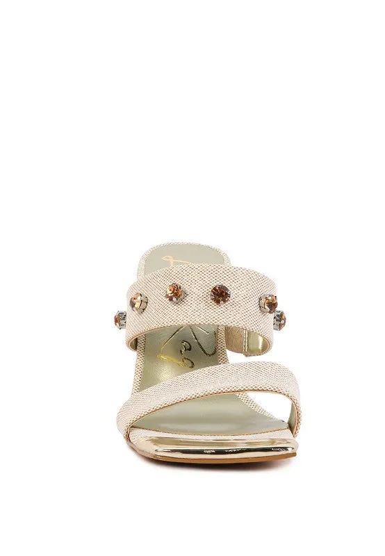 Queen Diamante Embellished Glitter High Heel Sandals