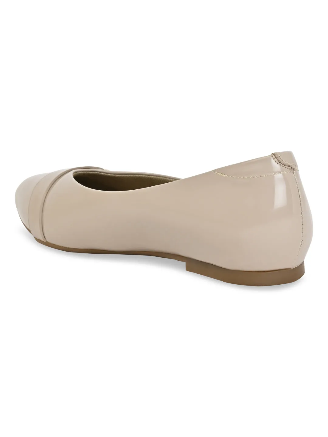 Rocia By Regal Beige Women Patent Ballerinas