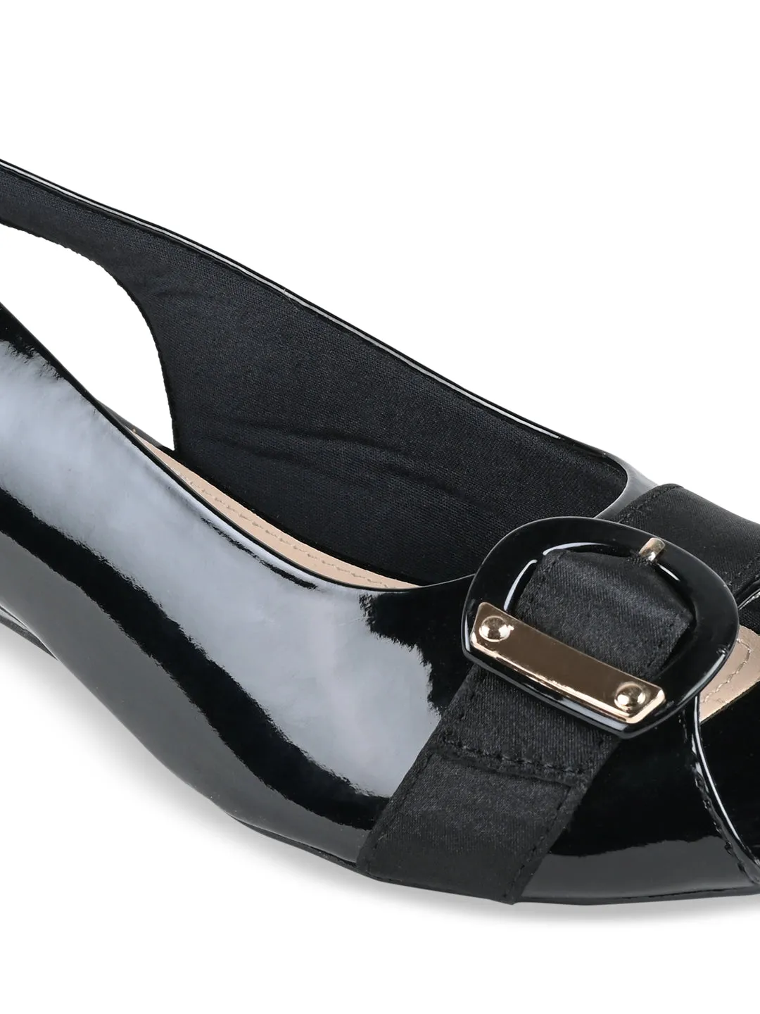 Rocia By Regal Black Women Peep Toe Sling Backs
