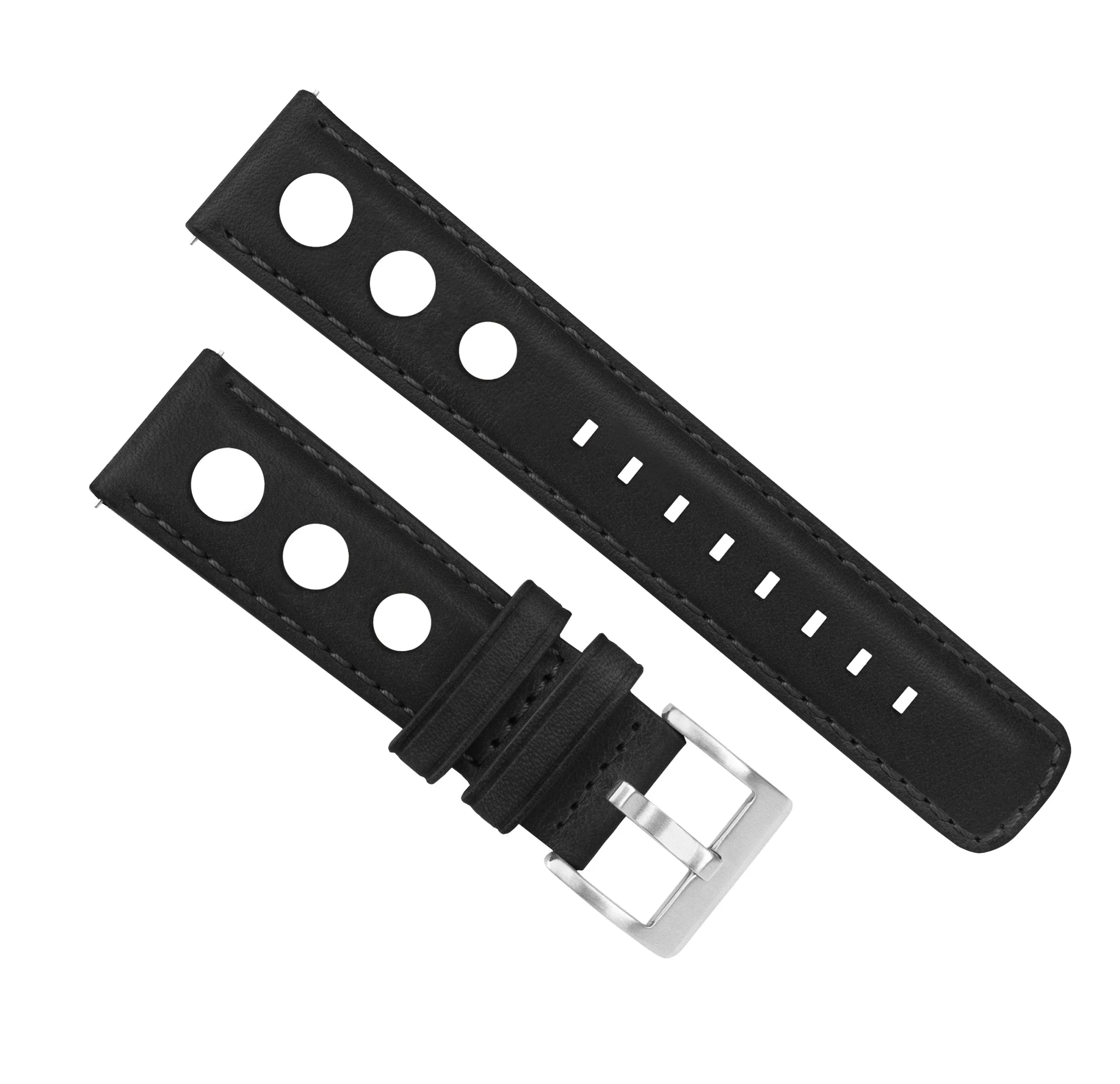Samsung Galaxy Watch Active 2 Rally Horween Leather Black Watch Band