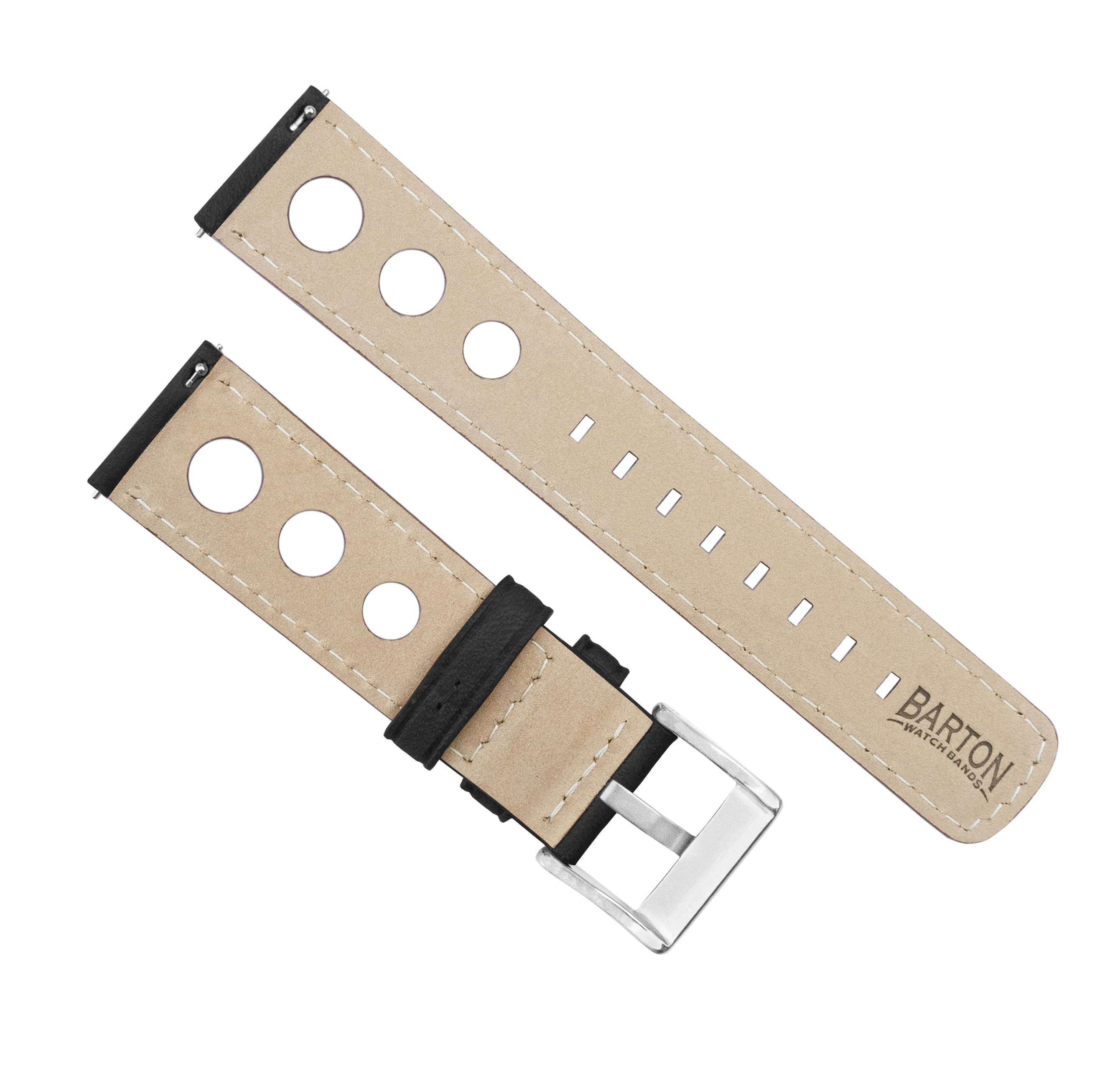 Samsung Galaxy Watch Active 2 Rally Horween Leather Black Watch Band