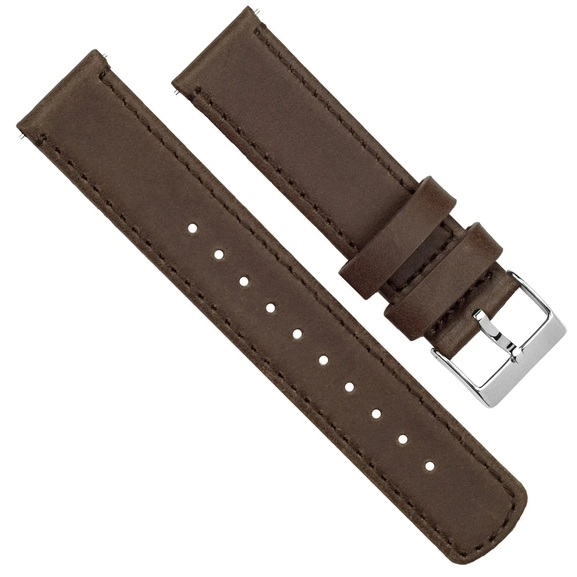 Samsung Galaxy Watch4 Saddle Brown Leather Stitching Watch Band