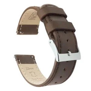 Samsung Galaxy Watch4 Saddle Brown Leather Stitching Watch Band