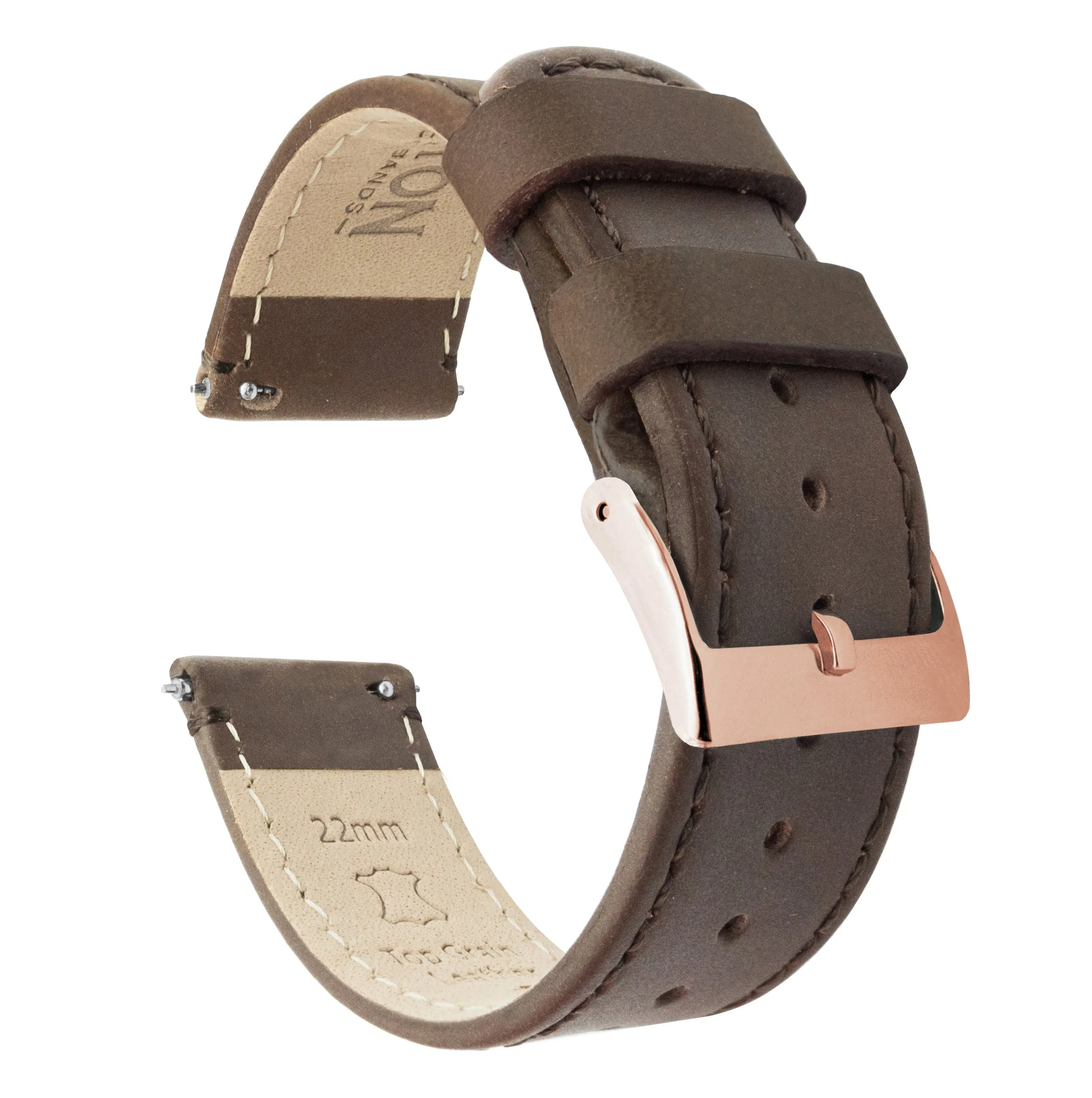 Samsung Galaxy Watch4 Saddle Brown Leather Stitching Watch Band