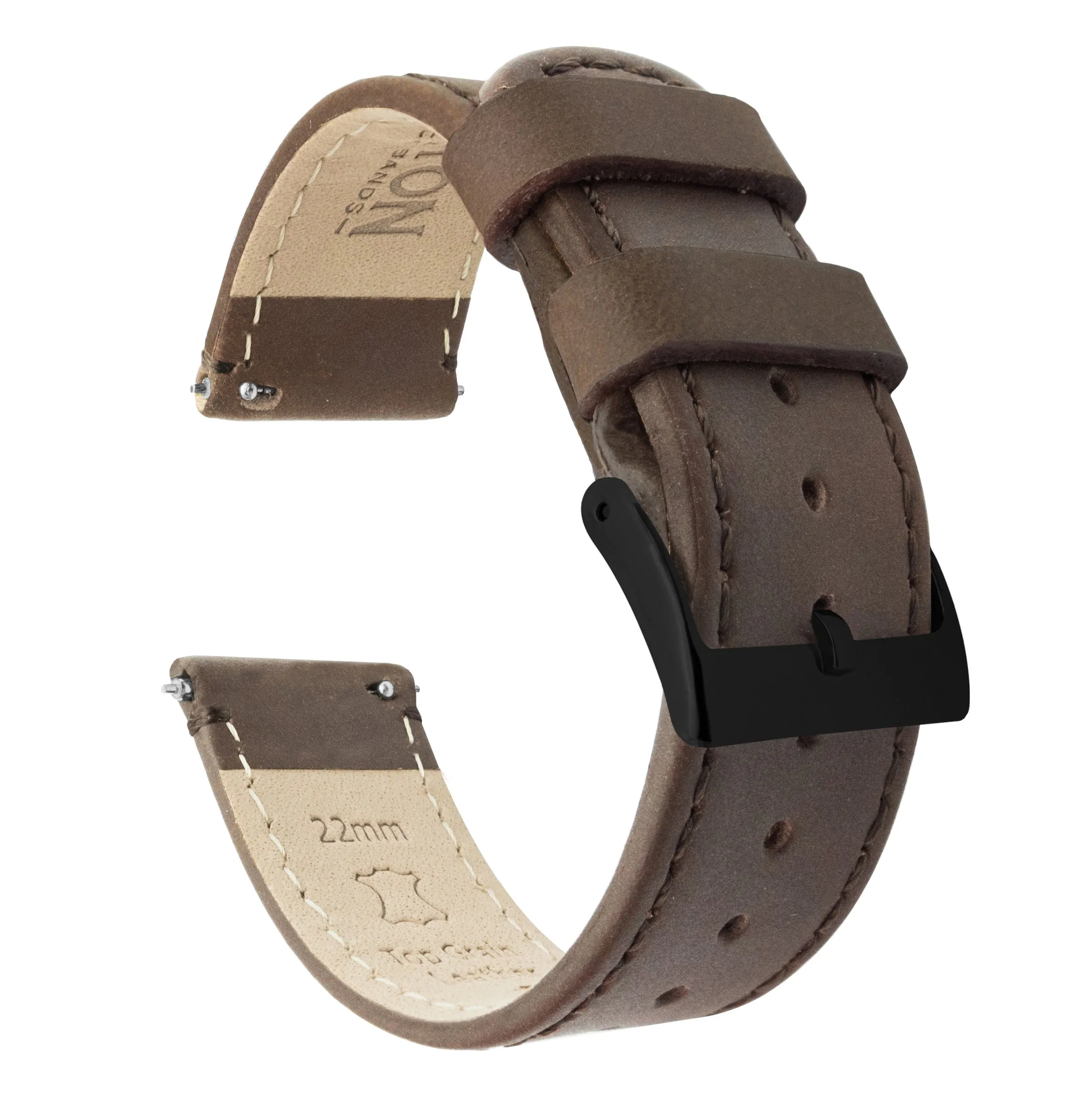 Samsung Galaxy Watch4 Saddle Brown Leather Stitching Watch Band