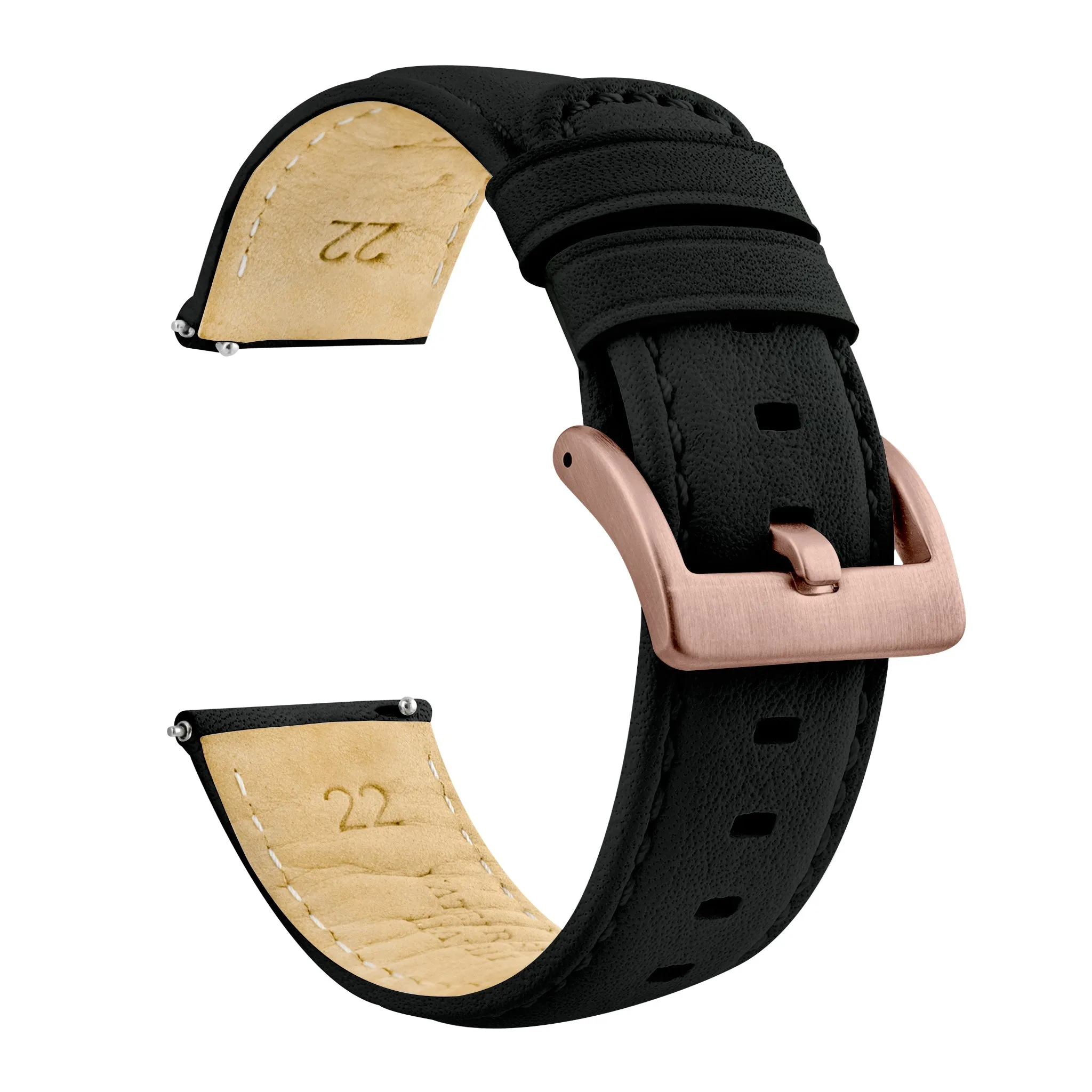 Samsung Galaxy Watch5 Black Pittards Performance Leather Black Stitching Watch Band