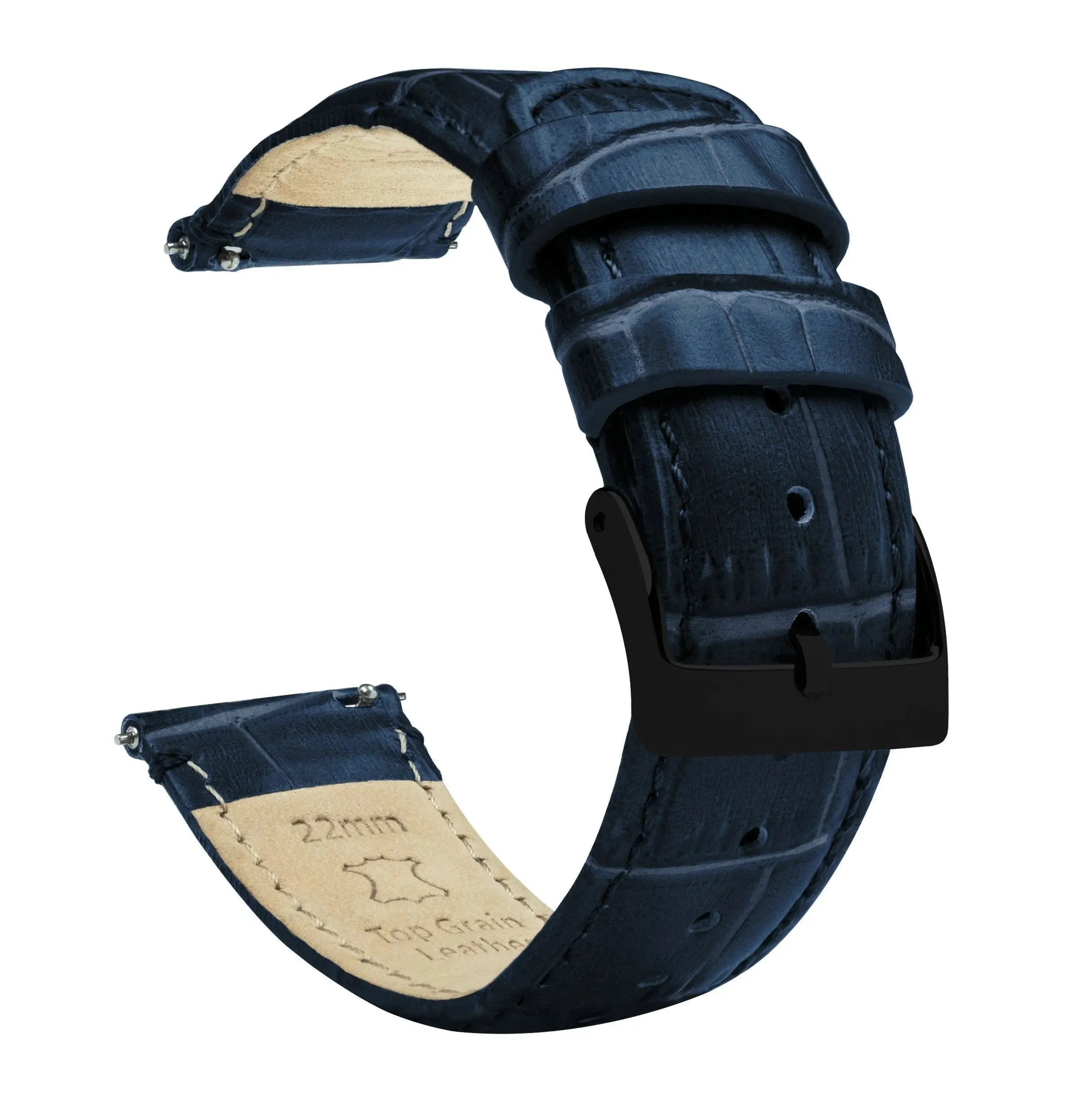 Samsung Galaxy Watch5 Navy Blue Alligator Grain Leather Watch Band