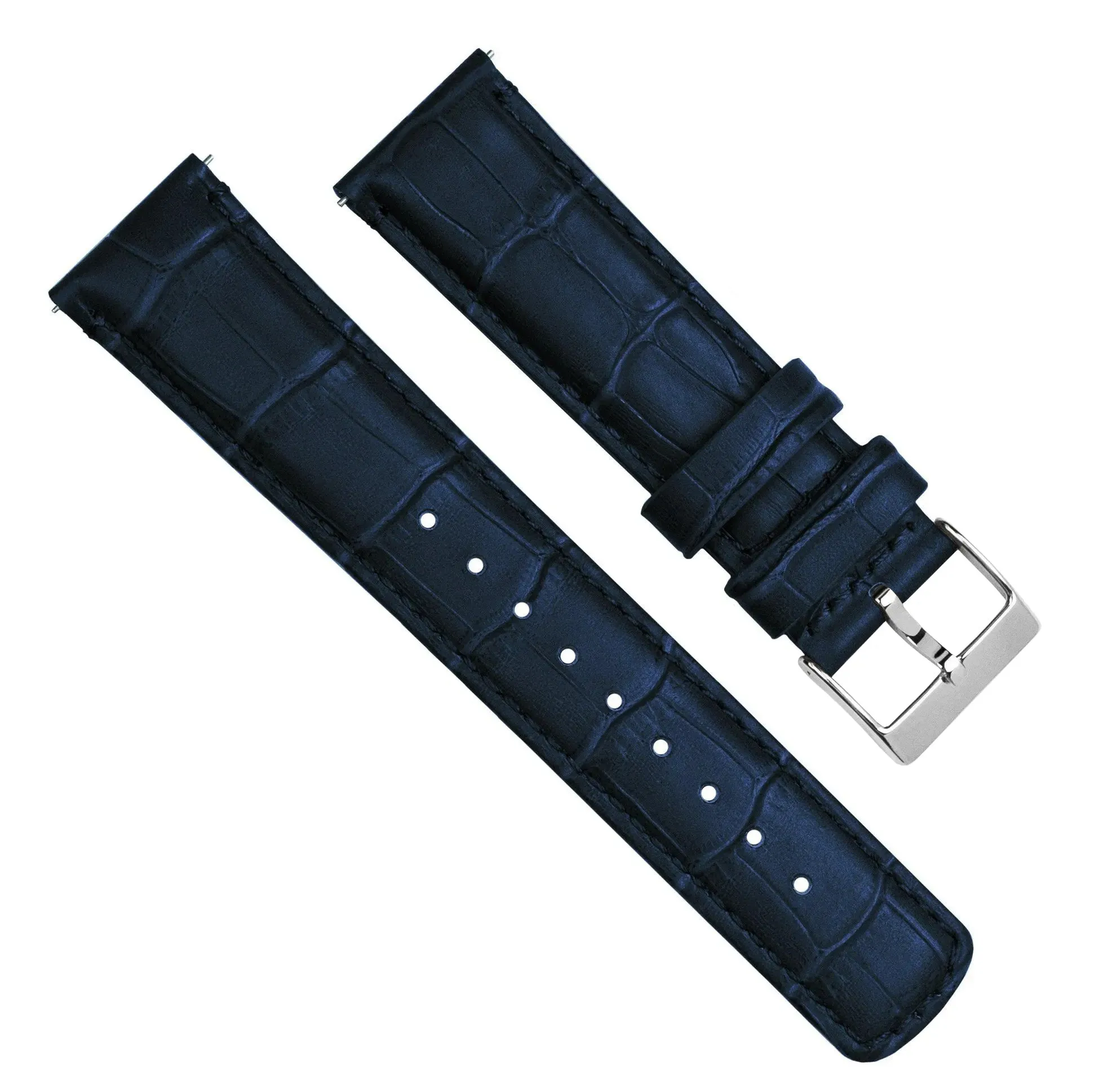 Samsung Galaxy Watch5 Navy Blue Alligator Grain Leather Watch Band