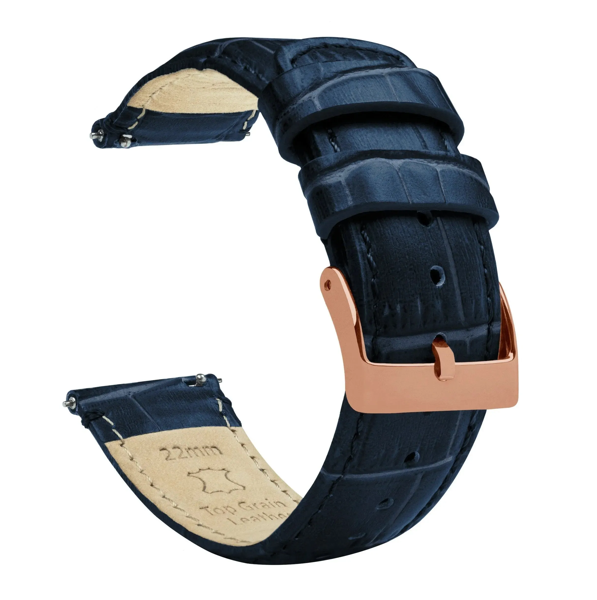 Samsung Galaxy Watch5 Navy Blue Alligator Grain Leather Watch Band