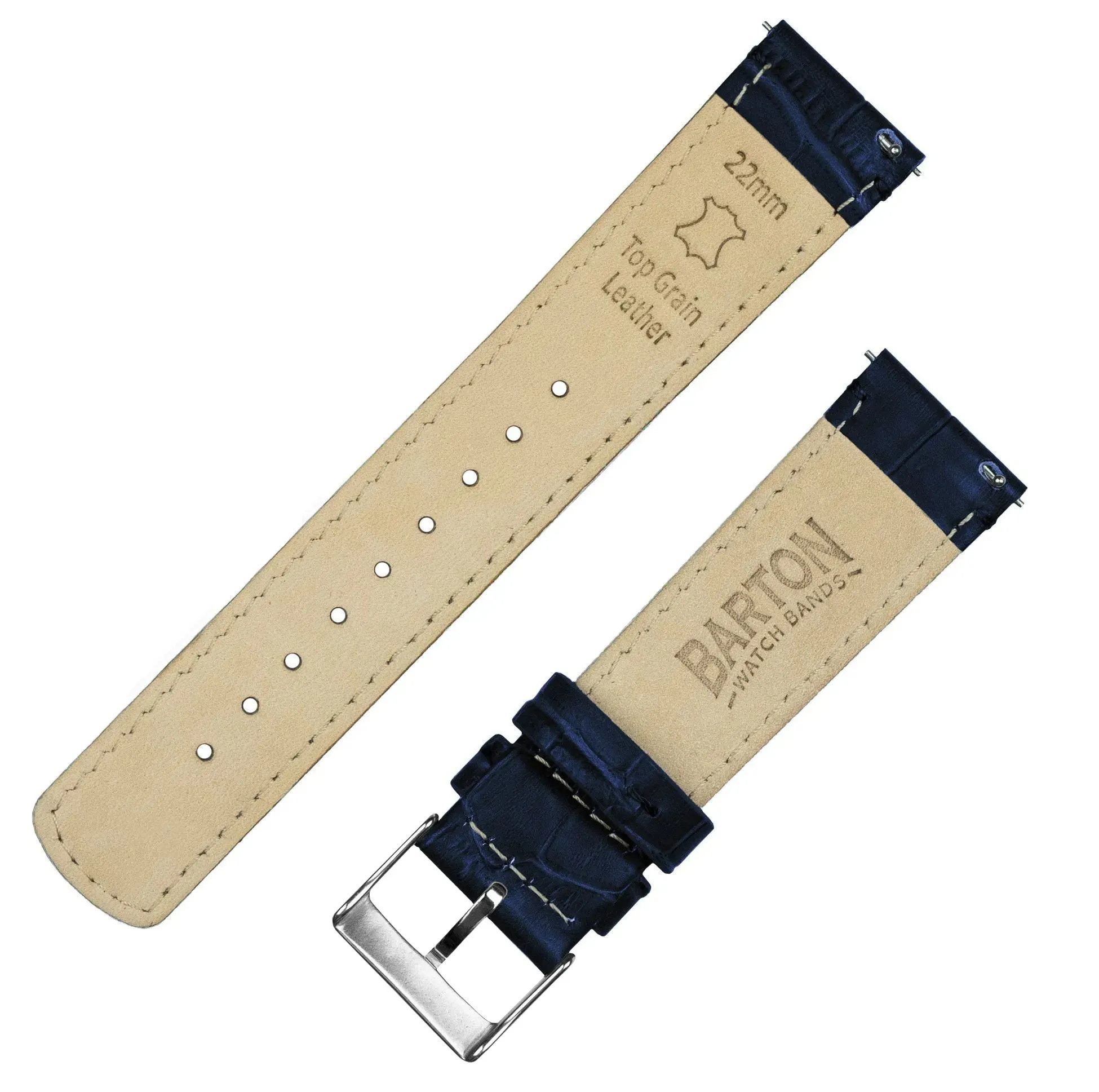 Samsung Galaxy Watch5 Navy Blue Alligator Grain Leather Watch Band