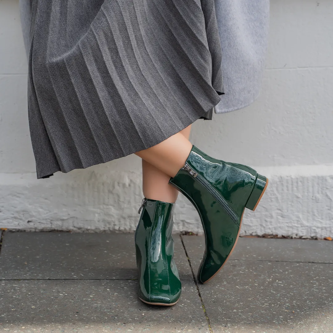 Sasha - Bottle Green Patent