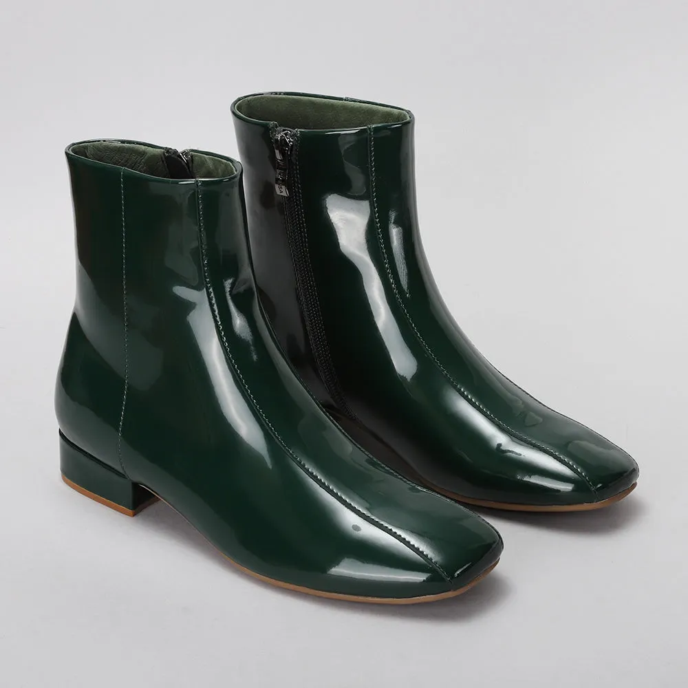 Sasha - Bottle Green Patent