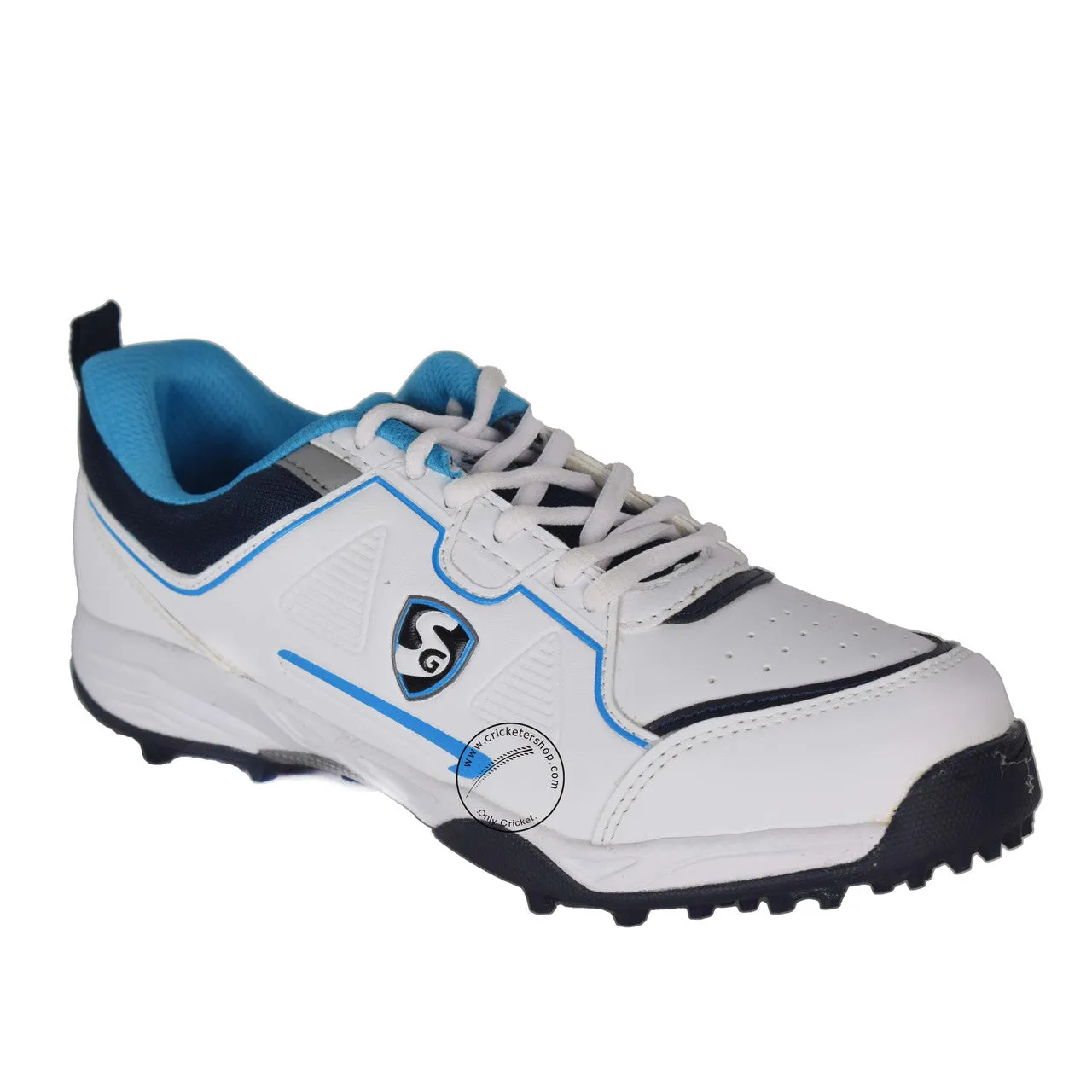 SG Club 5.0 Cricket Shoes Colour White Navy Teal