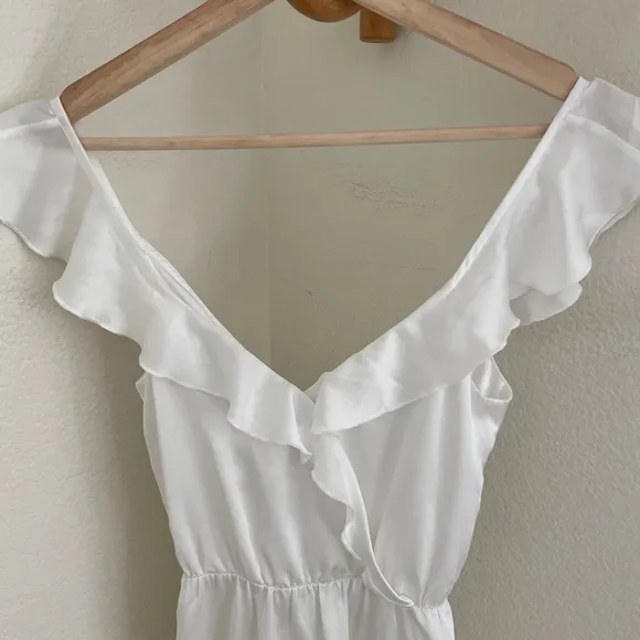 SHOW ME YOUR MUMU Samantha Ruffle Wrap Dress white size S