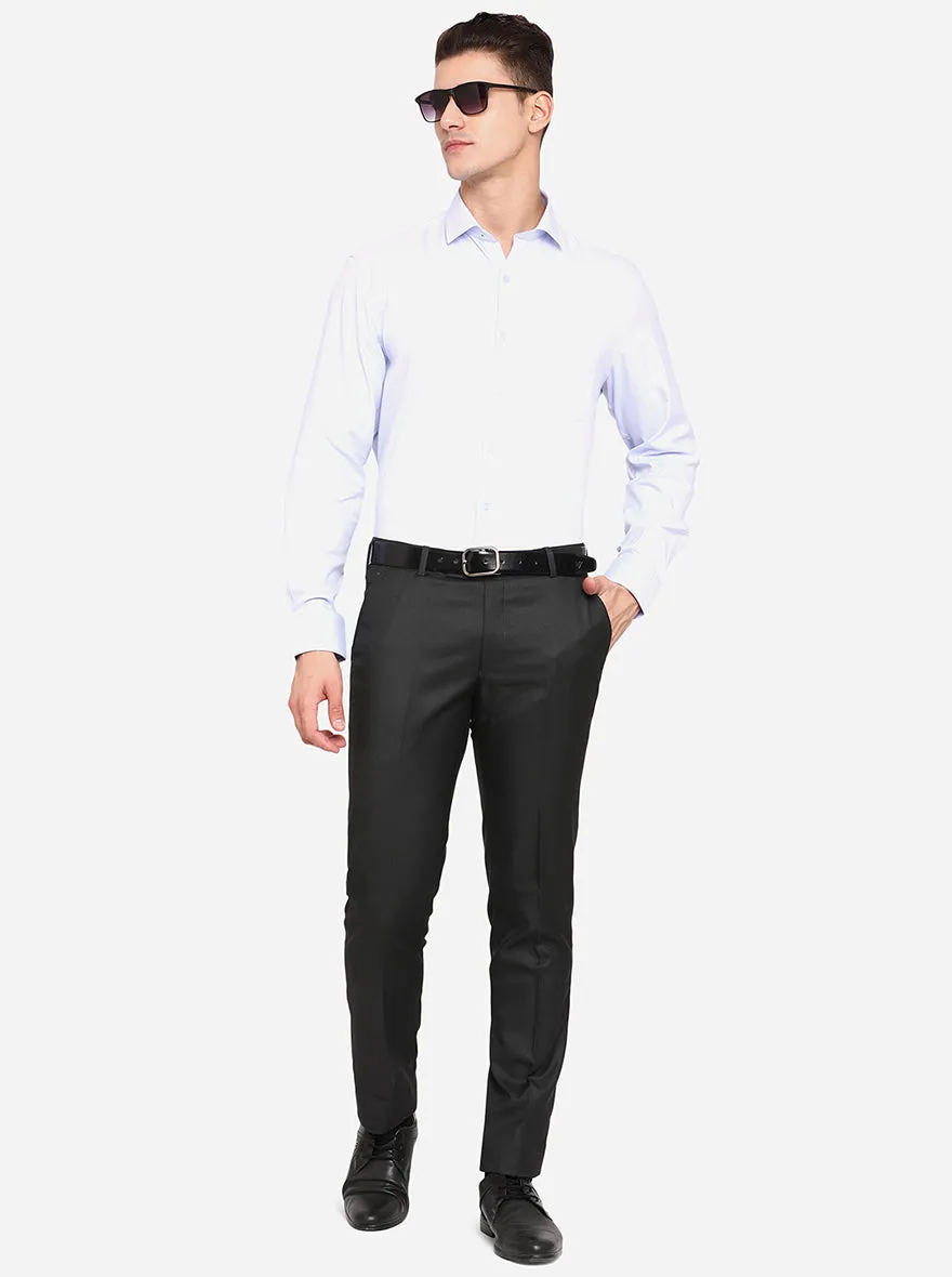 Sky Blue Striped Regular Fit Formal Shirt | JadeBlue