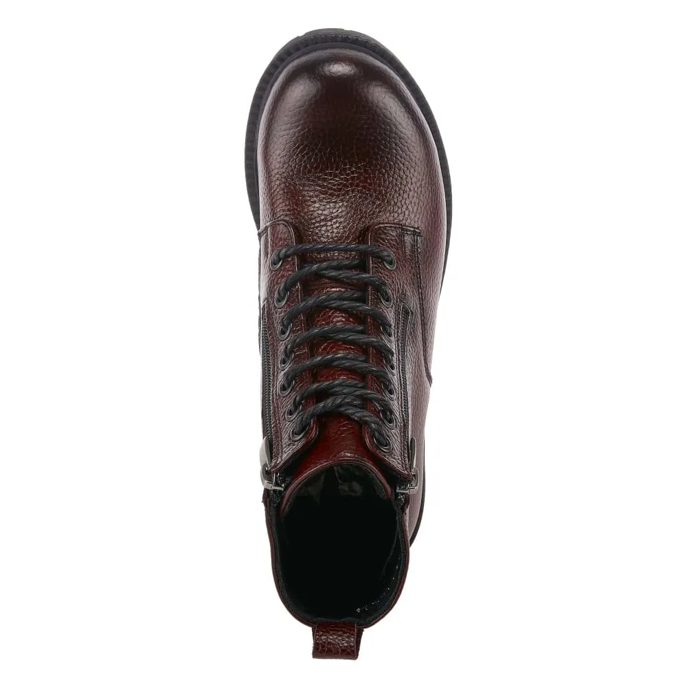 Spring Step Shoes Yaritza Women's Utility Inspired Design Pebbled Leather Boots