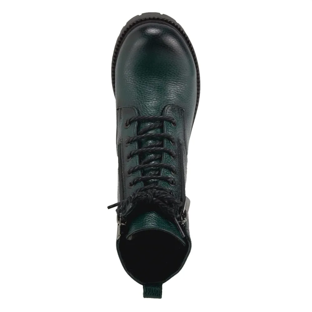 Spring Step Shoes Yaritza Women's Utility Inspired Design Pebbled Leather Boots
